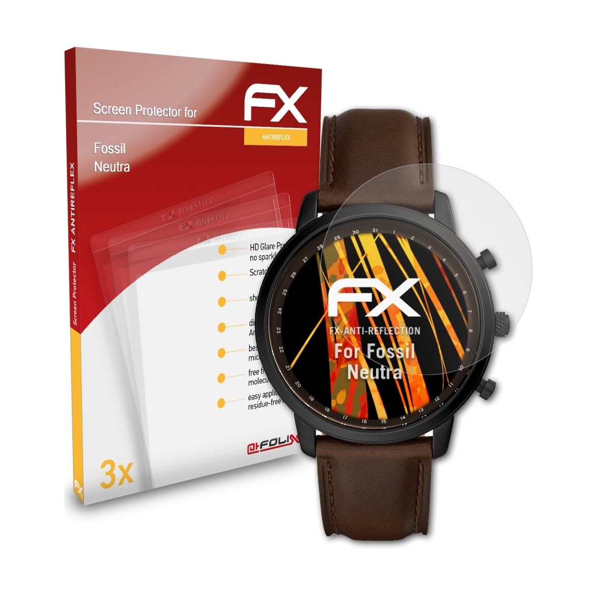3x Neutra) ATFOLIX Fossil Displayschutz(für FX-Antireflex