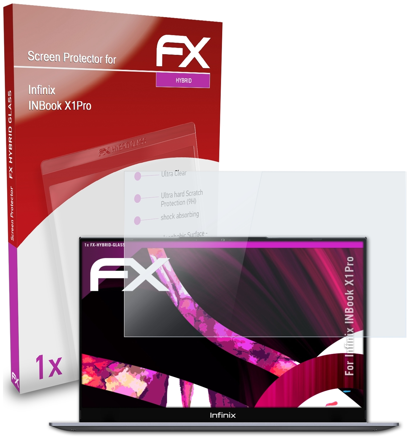 INBook FX-Hybrid-Glass X1Pro) ATFOLIX Infinix Schutzglas(für