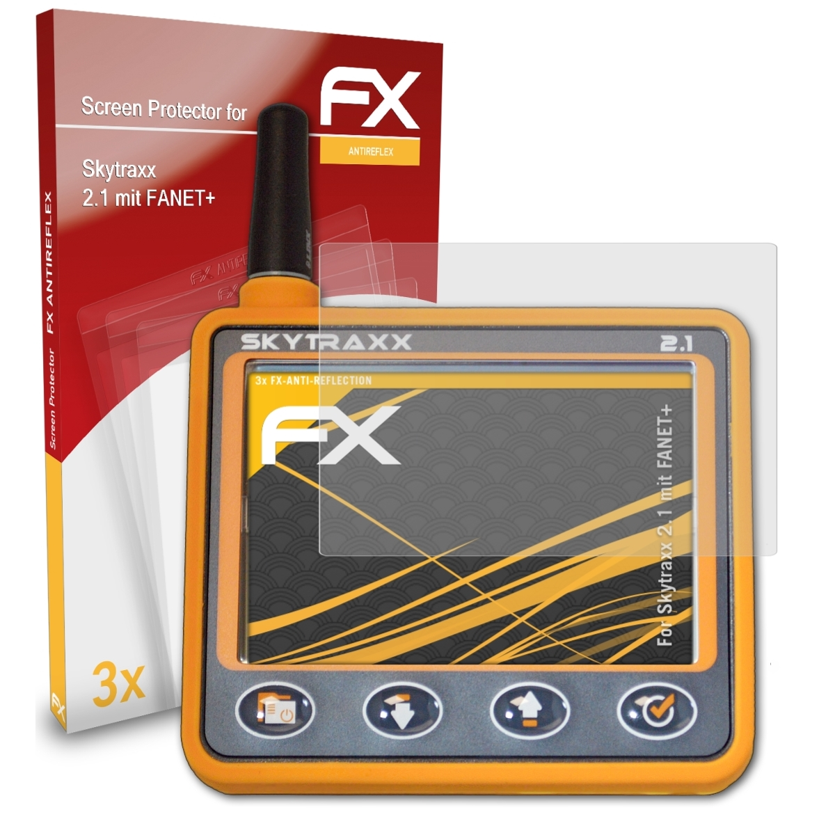 2.1 Skytraxx mit ATFOLIX 3x Displayschutz(für FX-Antireflex FANET+)