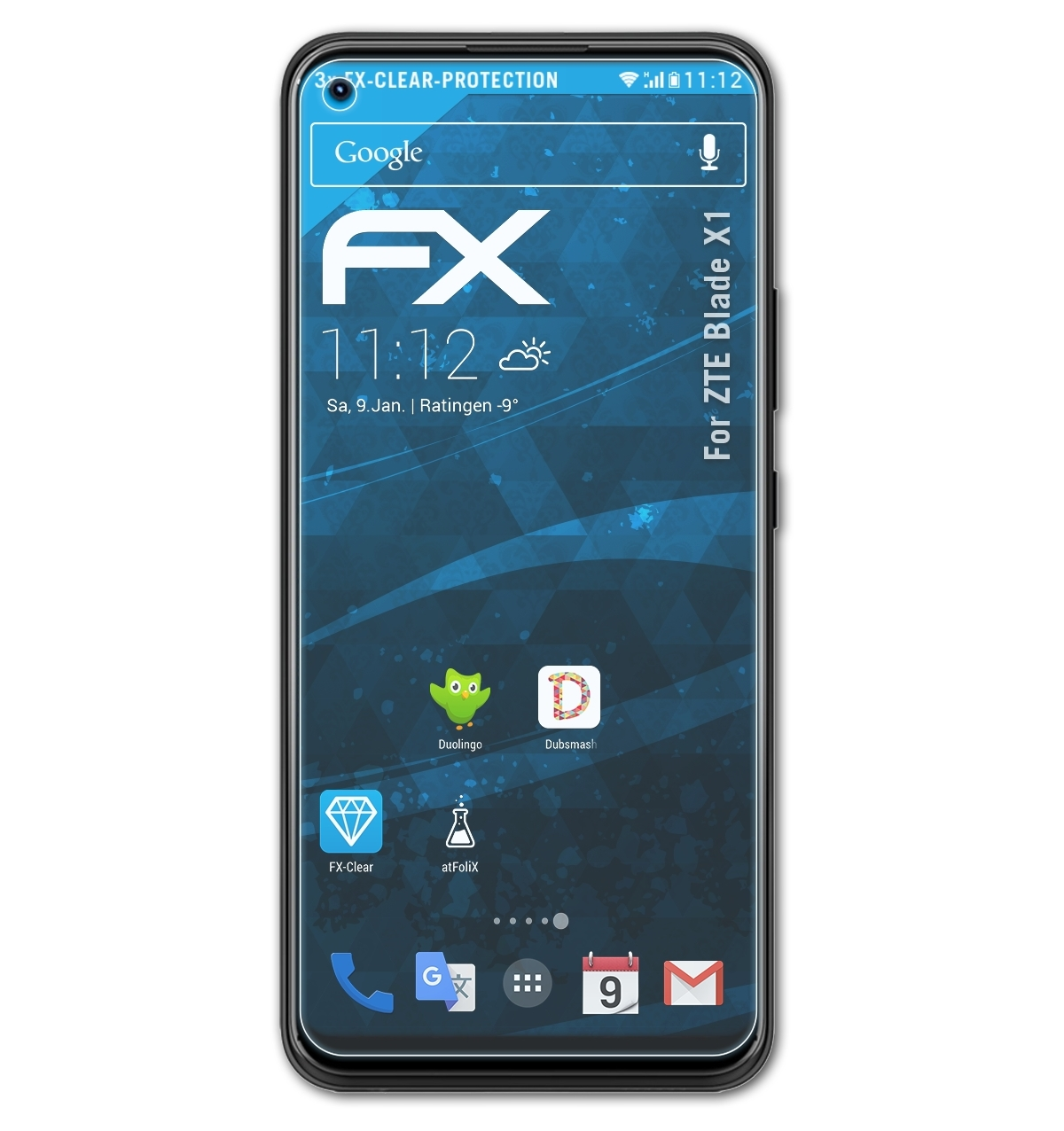 ATFOLIX 3x FX-Clear Displayschutz(für ZTE Blade X1)