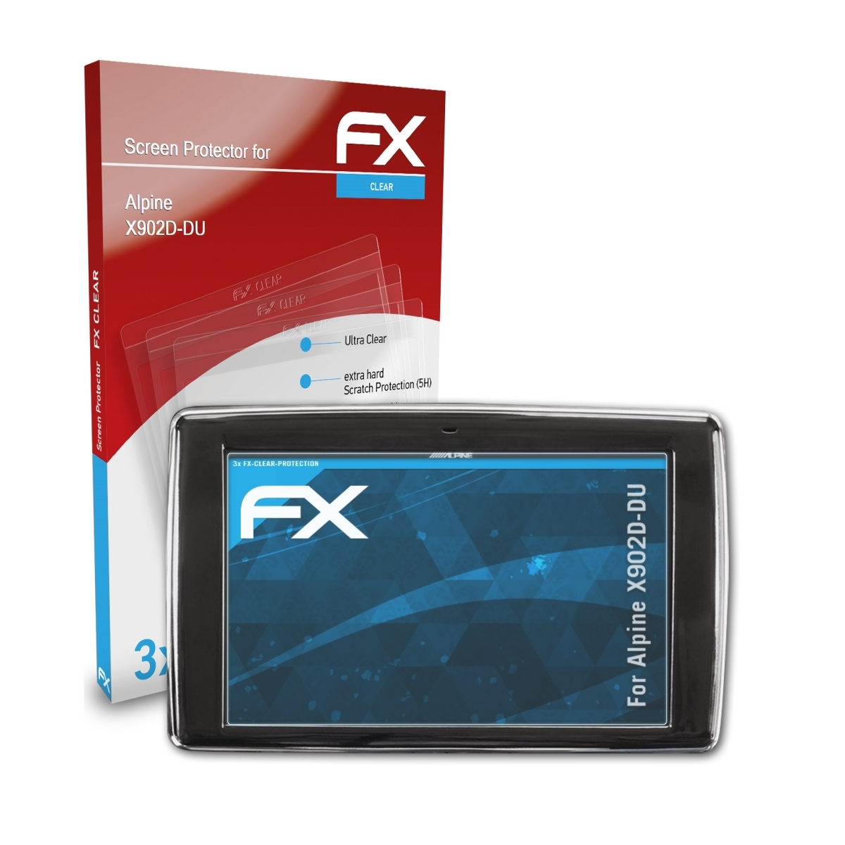 Alpine Displayschutz(für FX-Clear ATFOLIX 3x X902D-DU)