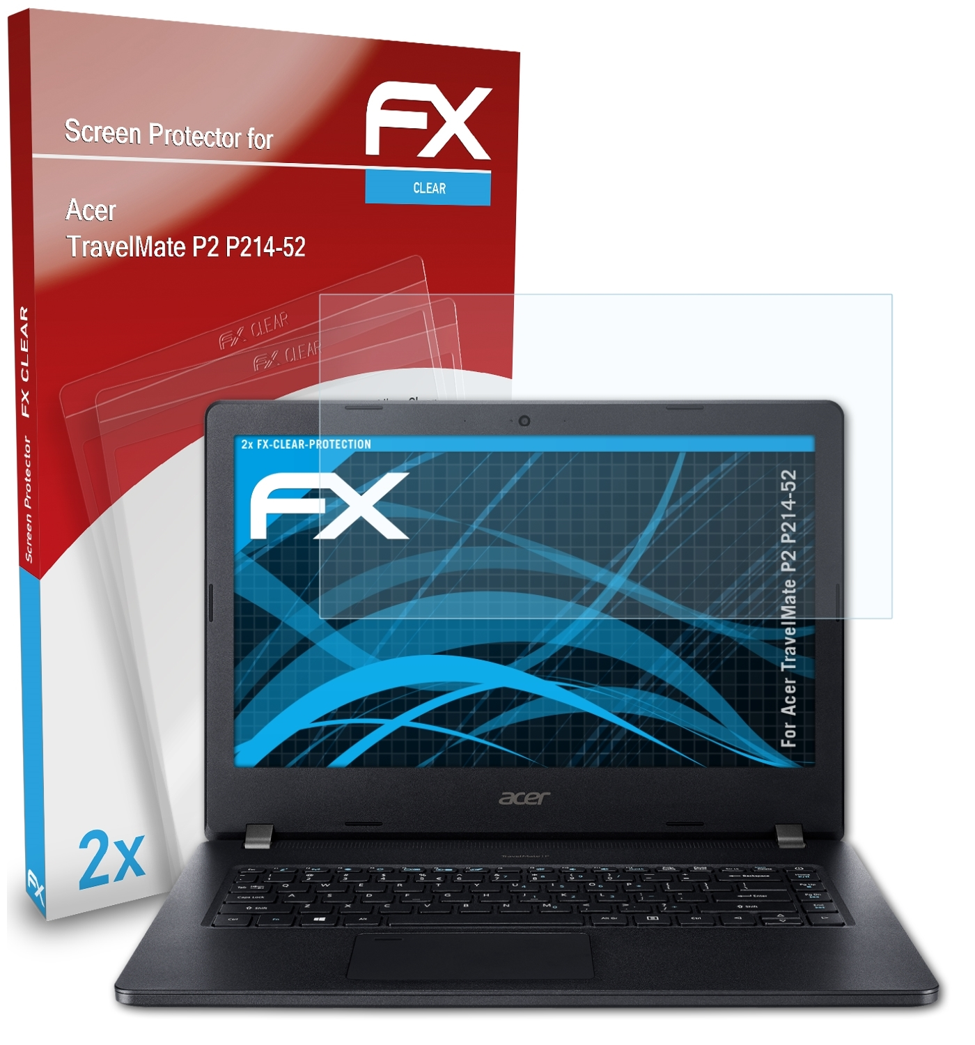ATFOLIX 2x FX-Clear Displayschutz(für Acer P2 TravelMate (P214-52))