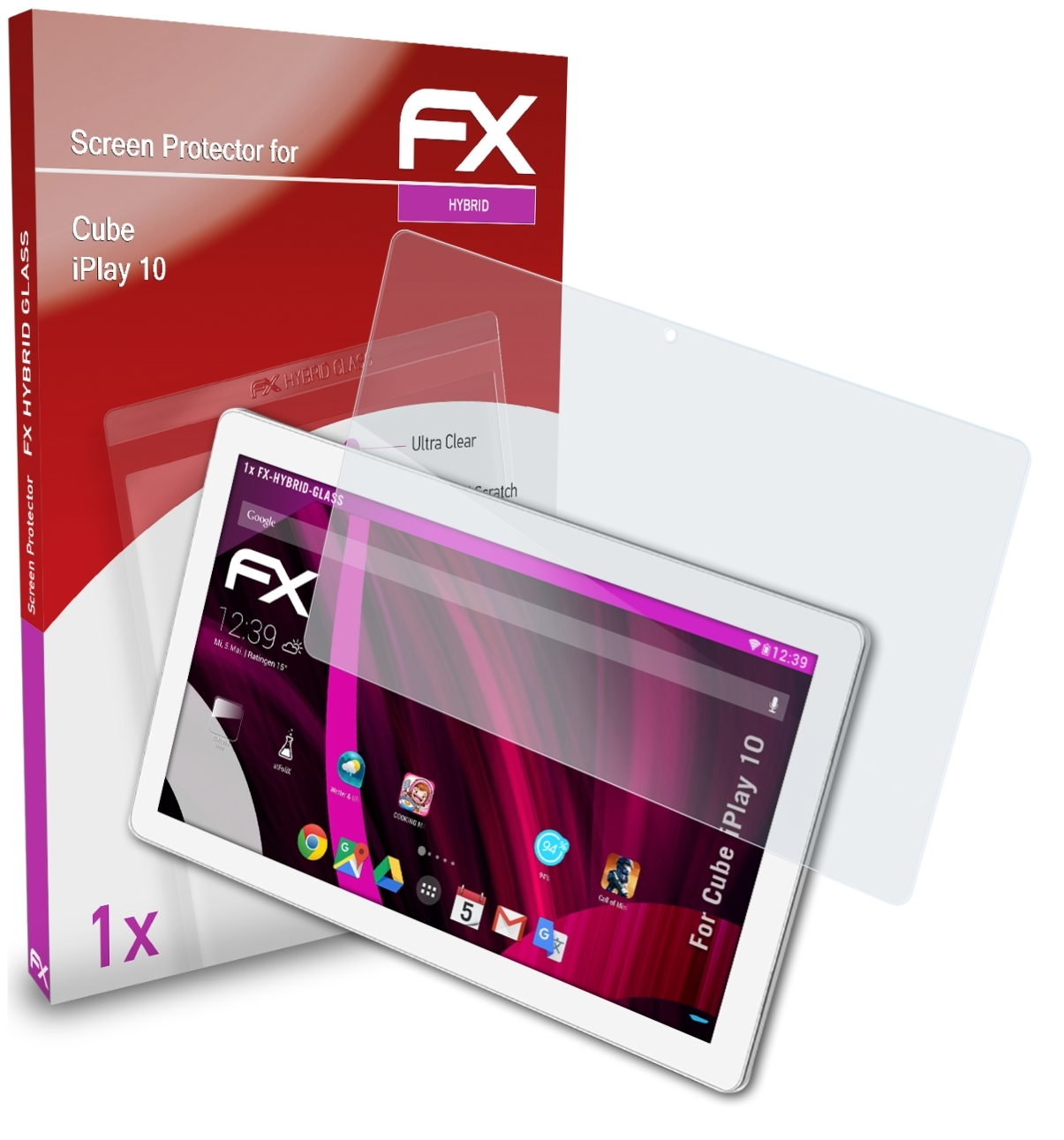 FX-Hybrid-Glass Cube 10) iPlay Schutzglas(für ATFOLIX