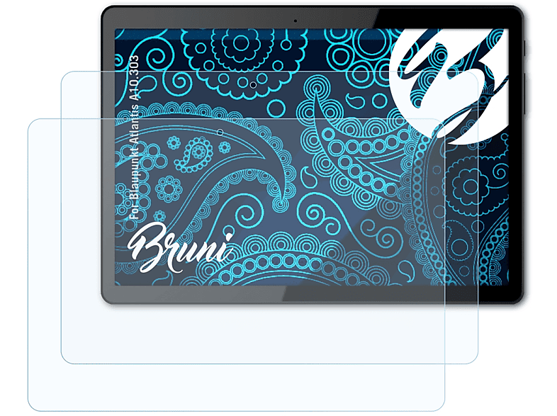 BRUNI 2x Basics-Clear Schutzfolie(für Blaupunkt Atlantis A10.303)