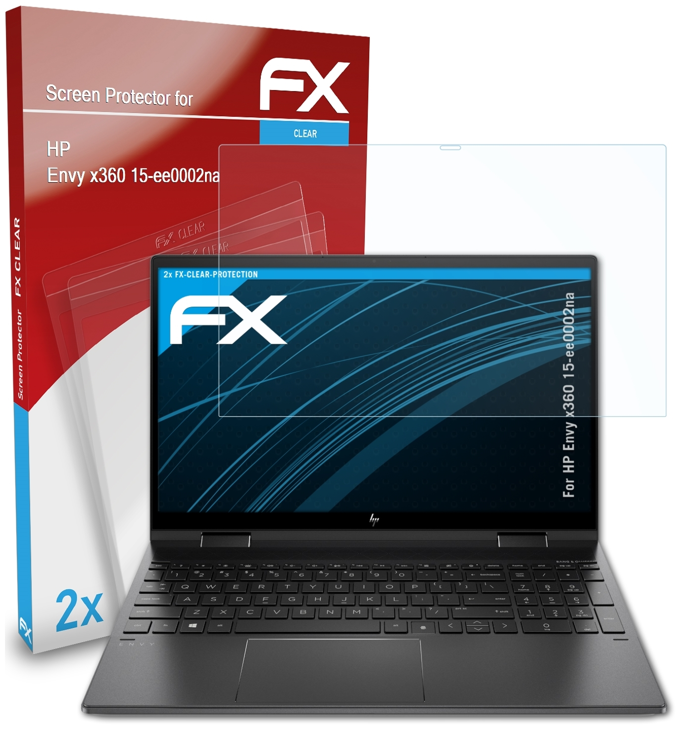 2x ATFOLIX FX-Clear HP x360 Displayschutz(für Envy 15-ee0002na)