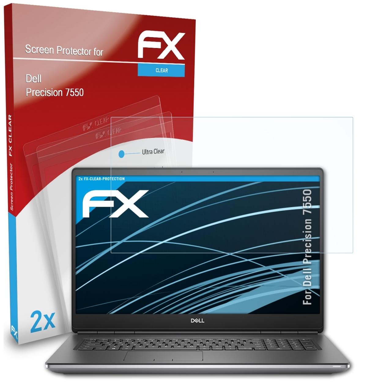ATFOLIX 2x FX-Clear Displayschutz(für Dell Precision 7550)