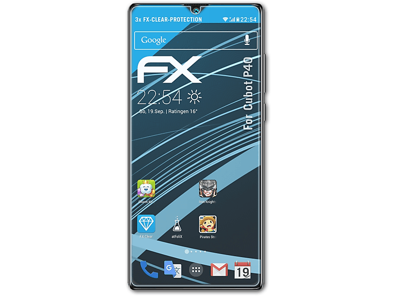 ATFOLIX 3x FX-Clear Displayschutz(für Cubot P40)