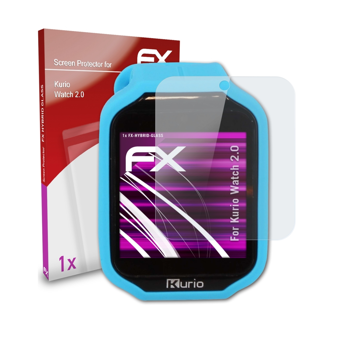 ATFOLIX FX-Hybrid-Glass 2.0) Schutzglas(für Watch Kurio