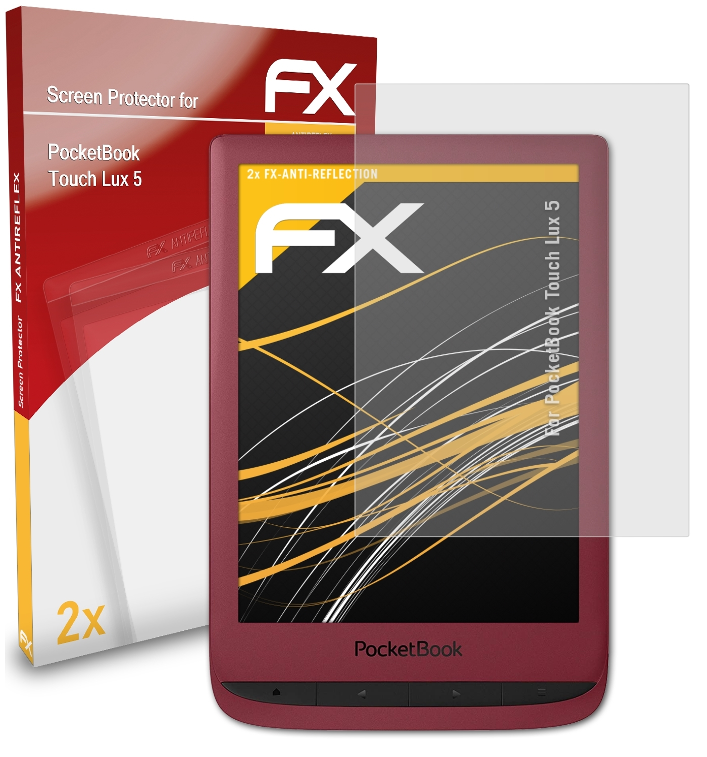 ATFOLIX 2x FX-Antireflex Displayschutz(für Lux Touch 5) PocketBook