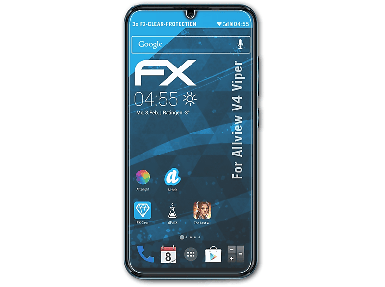 ATFOLIX 3x FX-Clear Displayschutz(für Allview V4 Viper)