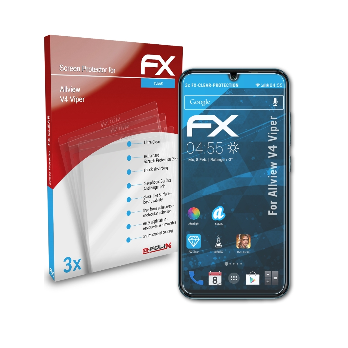 ATFOLIX 3x FX-Clear Allview Viper) V4 Displayschutz(für