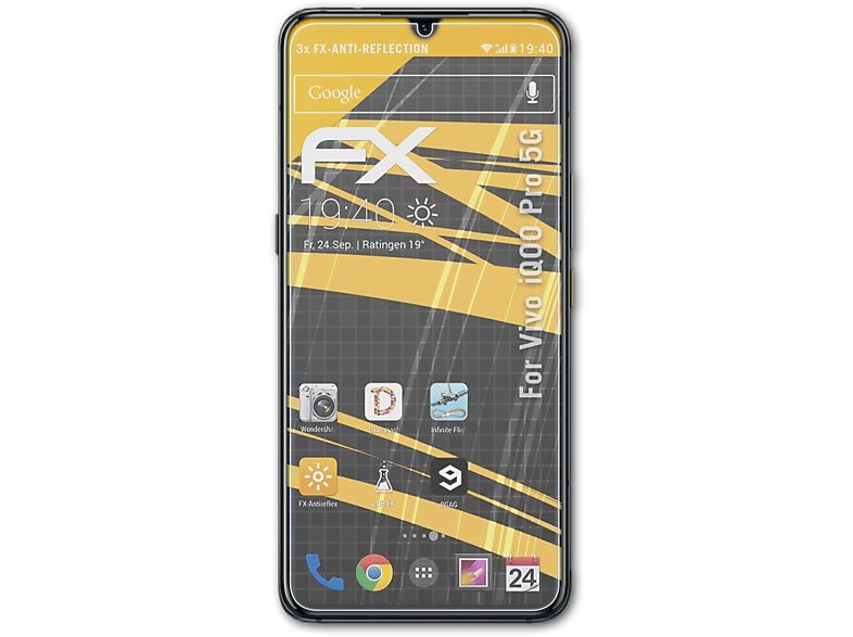 Vivo FX-Antireflex iQOO ATFOLIX 3x Pro 5G) Displayschutz(für