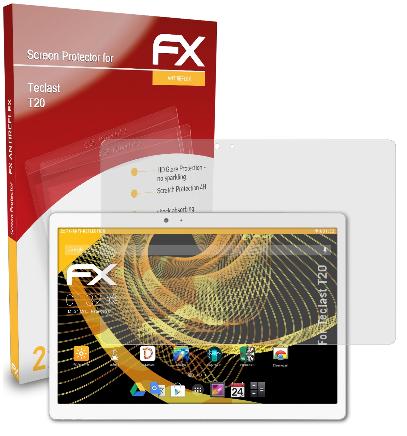 FX-Antireflex 2x Displayschutz(für T20) ATFOLIX Teclast