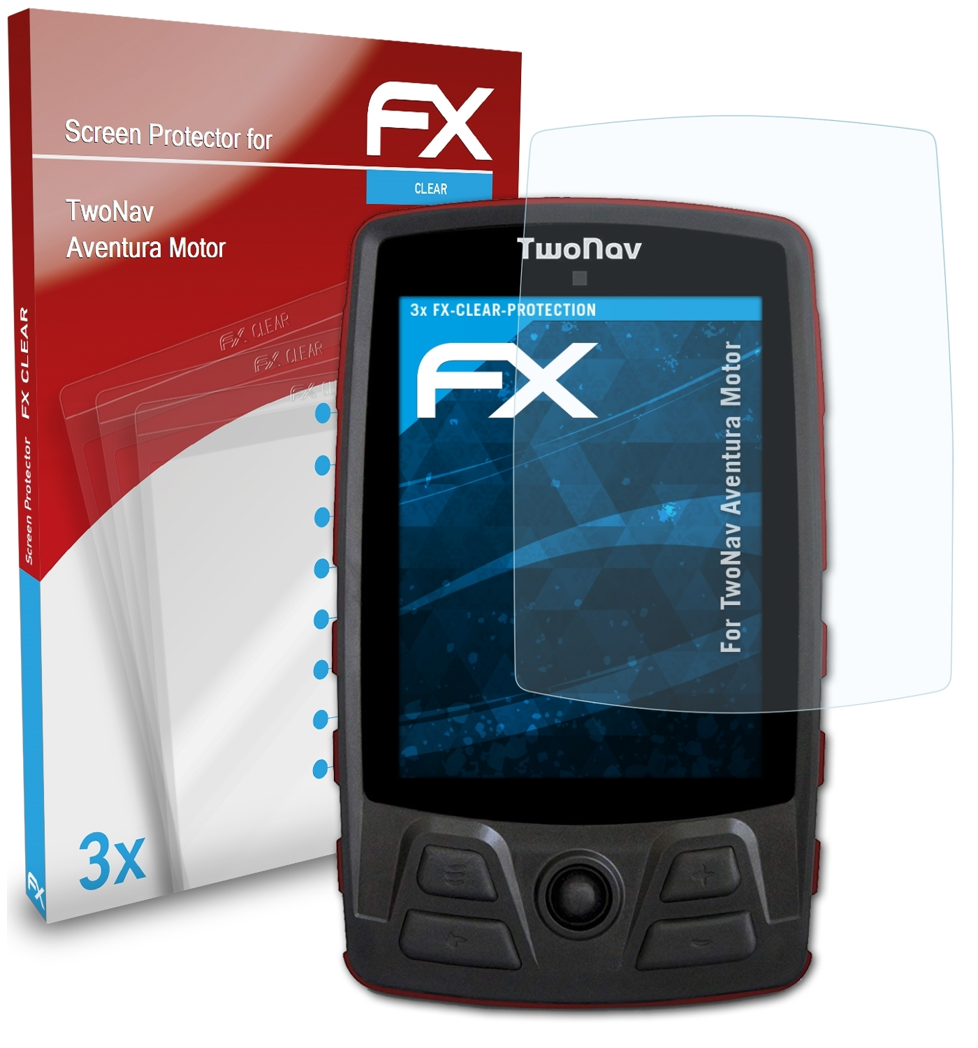 ATFOLIX 3x FX-Clear Displayschutz(für TwoNav Aventura Motor)