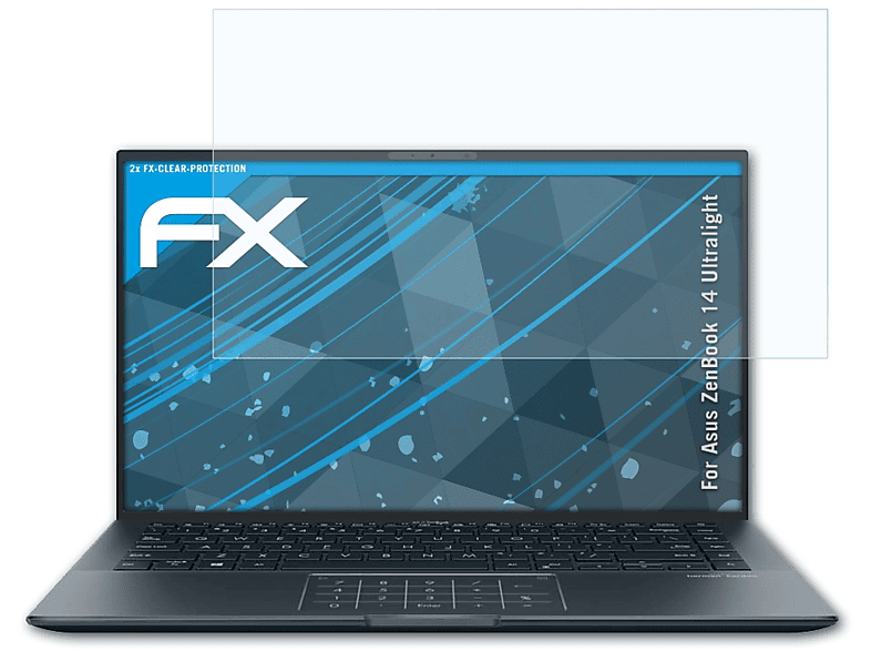 ATFOLIX 2x FX-Clear Displayschutz(für Asus ZenBook 14 Ultralight)