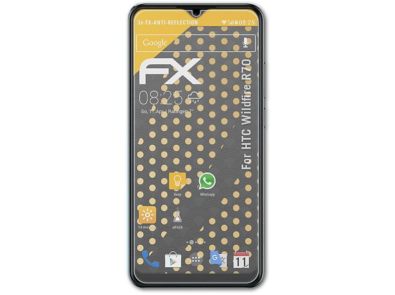 HTC FX-Antireflex 3x ATFOLIX Displayschutz(für Wildfire R70)