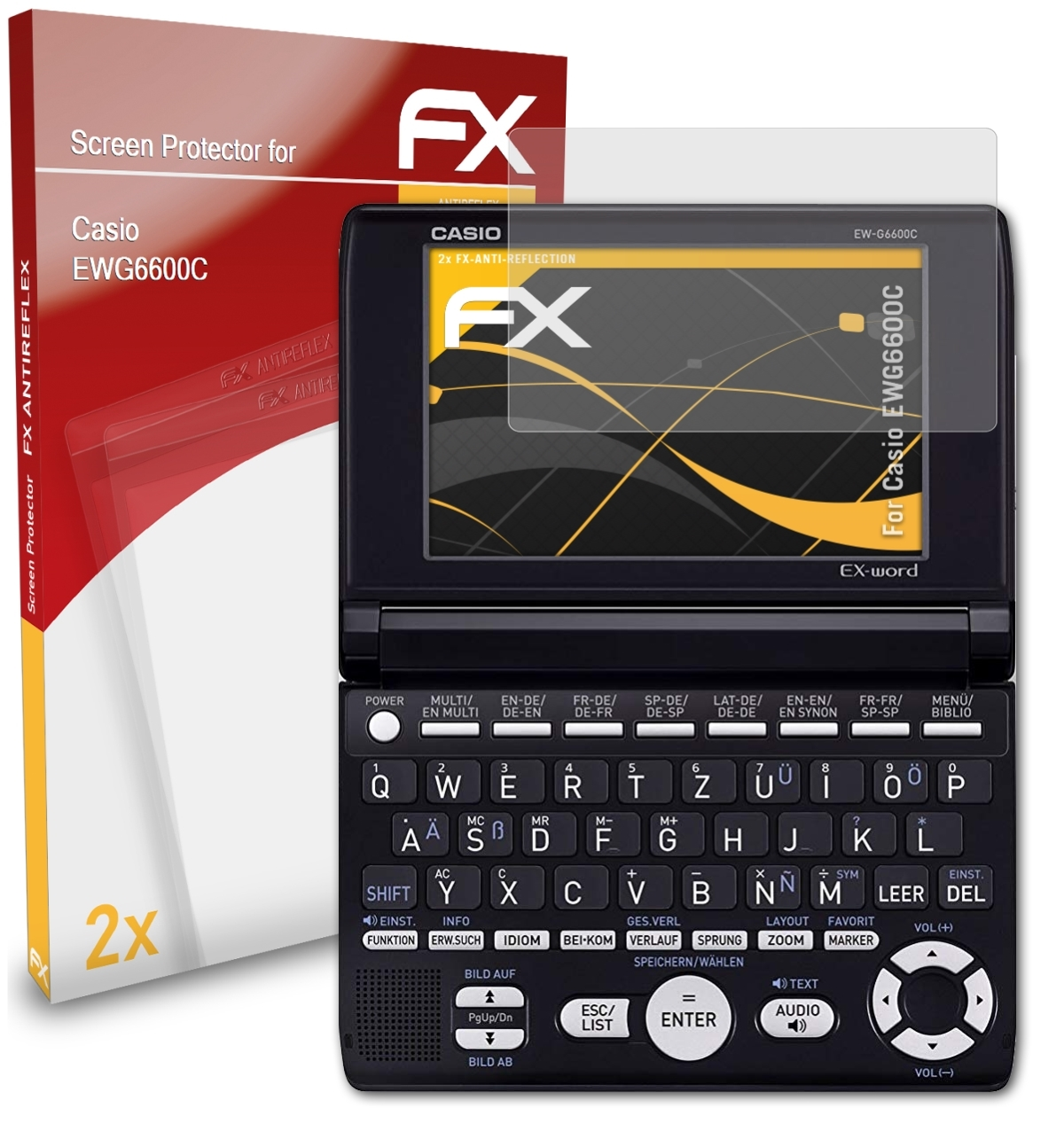 ATFOLIX 2x EWG6600C) Displayschutz(für FX-Antireflex Casio