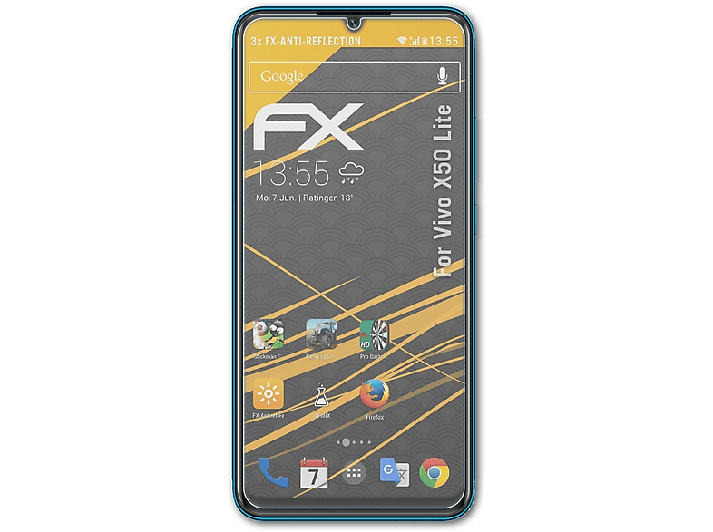 Vivo Lite) FX-Antireflex Displayschutz(für 3x ATFOLIX X50