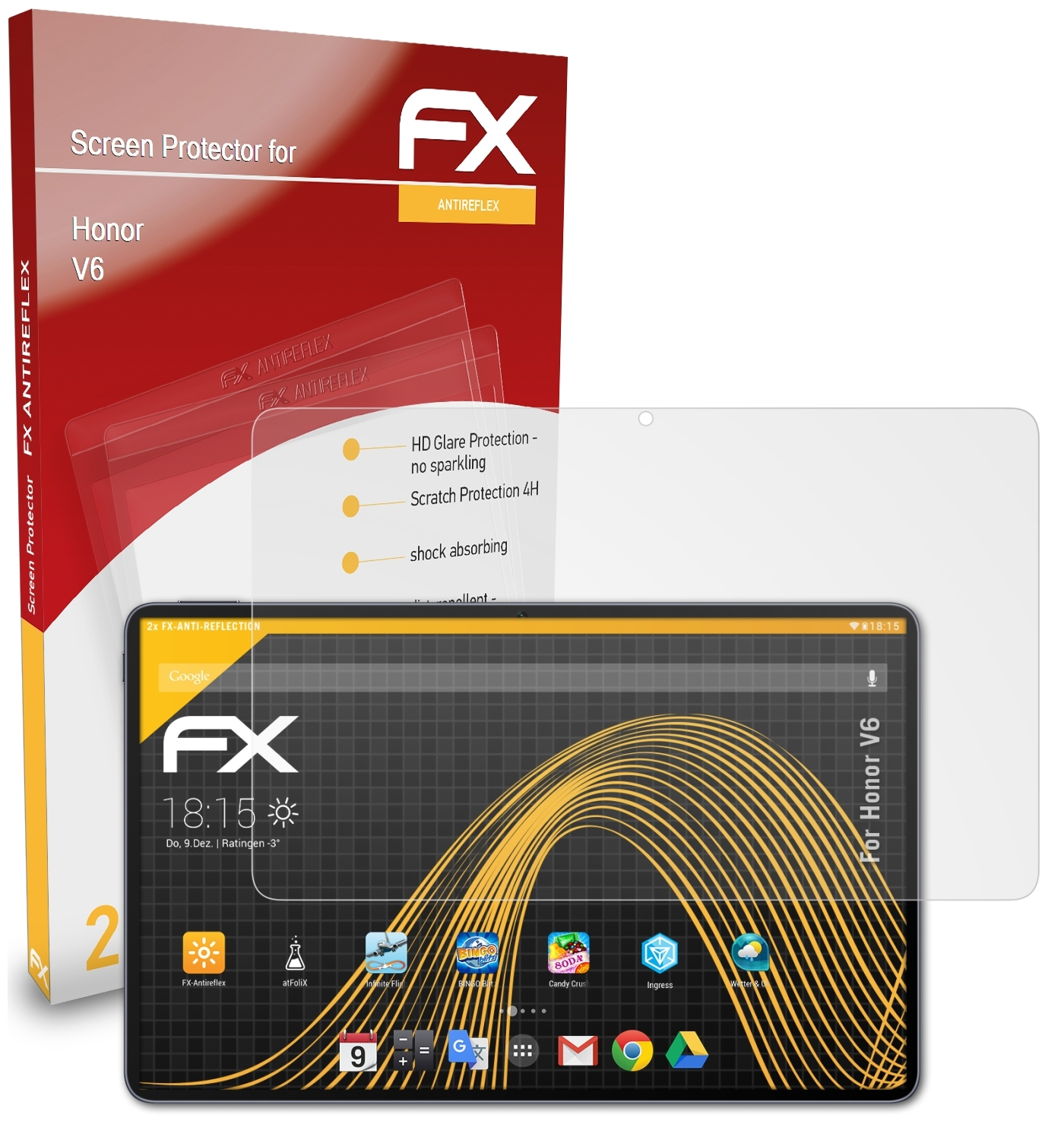 V6) ATFOLIX FX-Antireflex Displayschutz(für 2x Honor