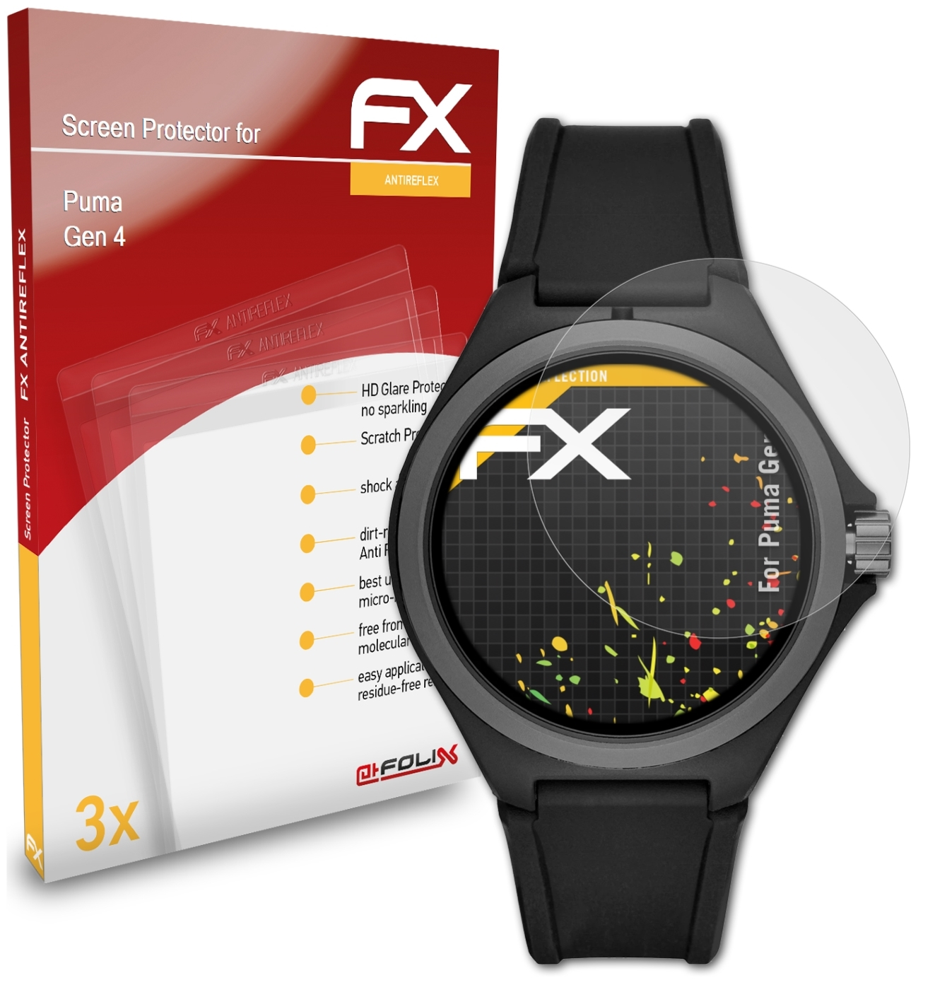 ATFOLIX 3x 4) Displayschutz(für FX-Antireflex Gen Puma