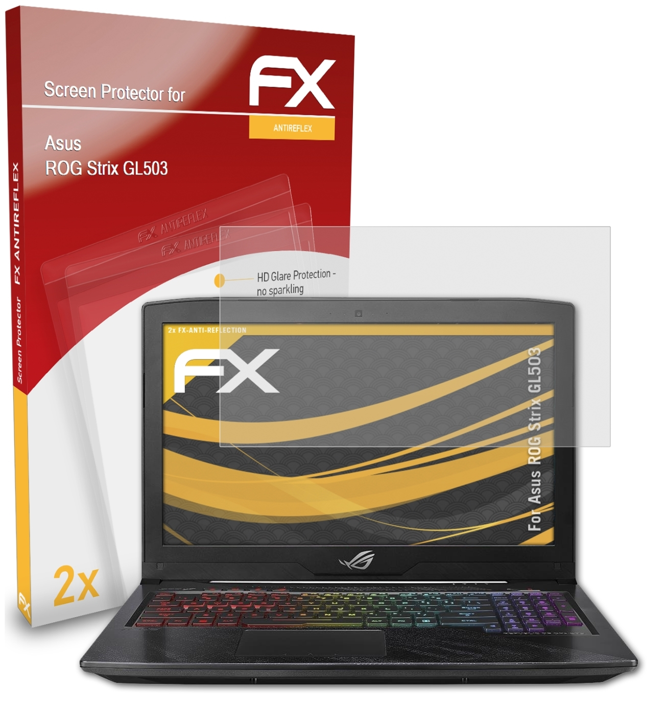 ATFOLIX 2x FX-Antireflex Displayschutz(für ROG Strix Asus GL503)