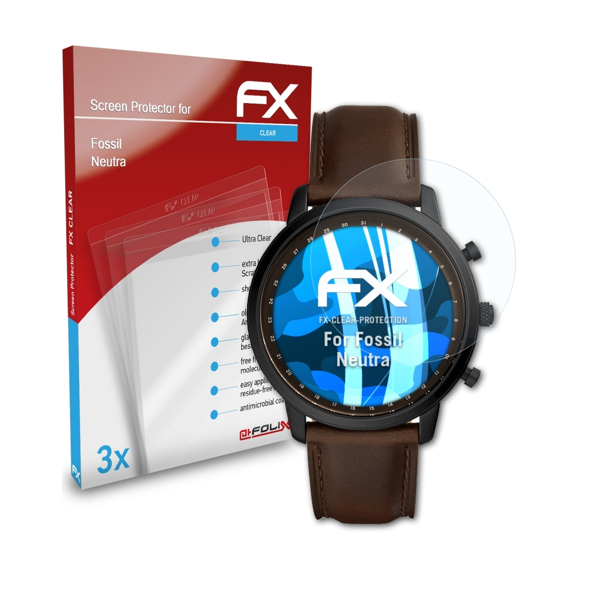ATFOLIX 3x FX-Clear Fossil Displayschutz(für Neutra)