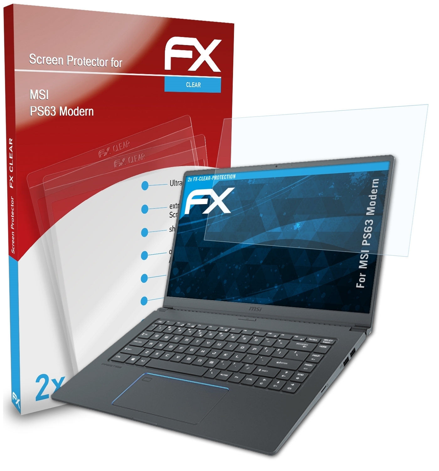 Modern) ATFOLIX Displayschutz(für FX-Clear 2x MSI PS63