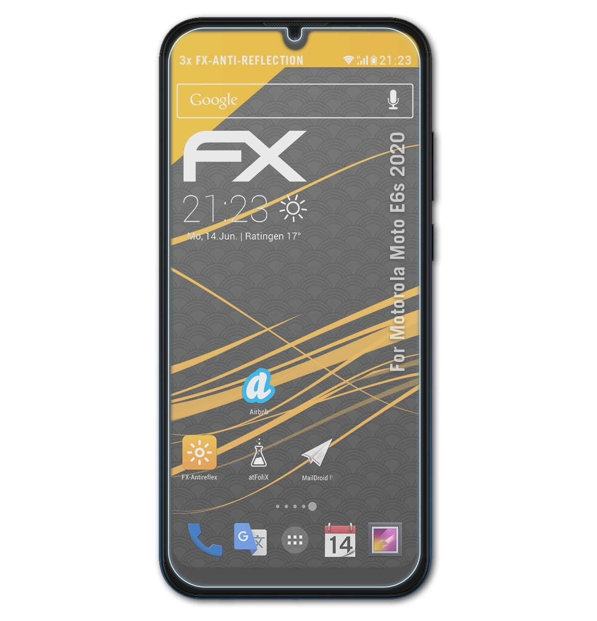 Motorola Displayschutz(für (2020)) E6s ATFOLIX FX-Antireflex Moto 3x