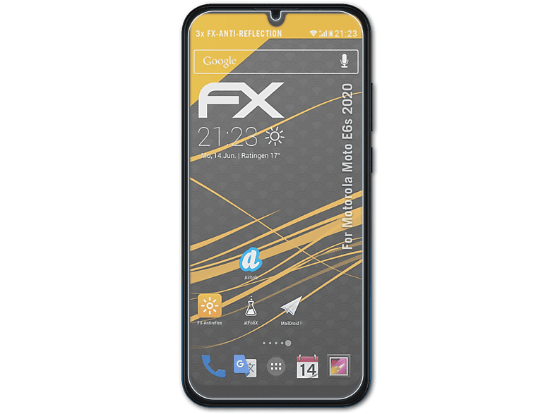 Motorola Displayschutz(für (2020)) 3x FX-Antireflex E6s Moto ATFOLIX