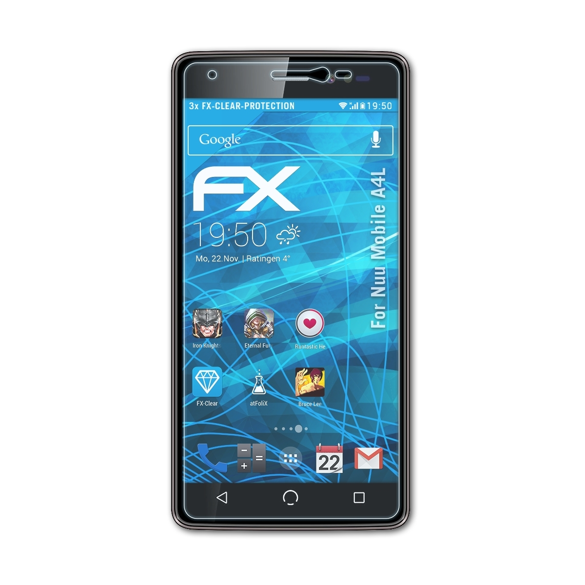 ATFOLIX 3x Nuu Displayschutz(für A4L) FX-Clear Mobile