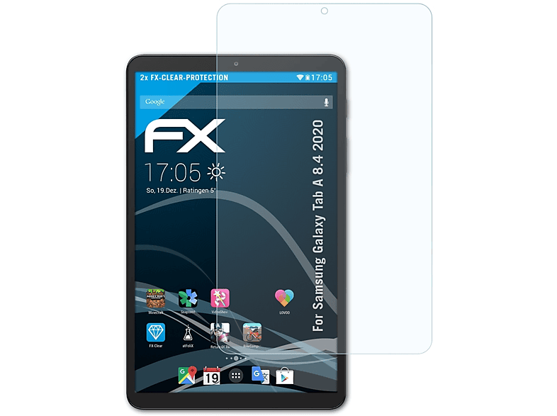 ATFOLIX 2x FX-Clear Displayschutz(für Samsung Galaxy Tab A 8.4 (2020))