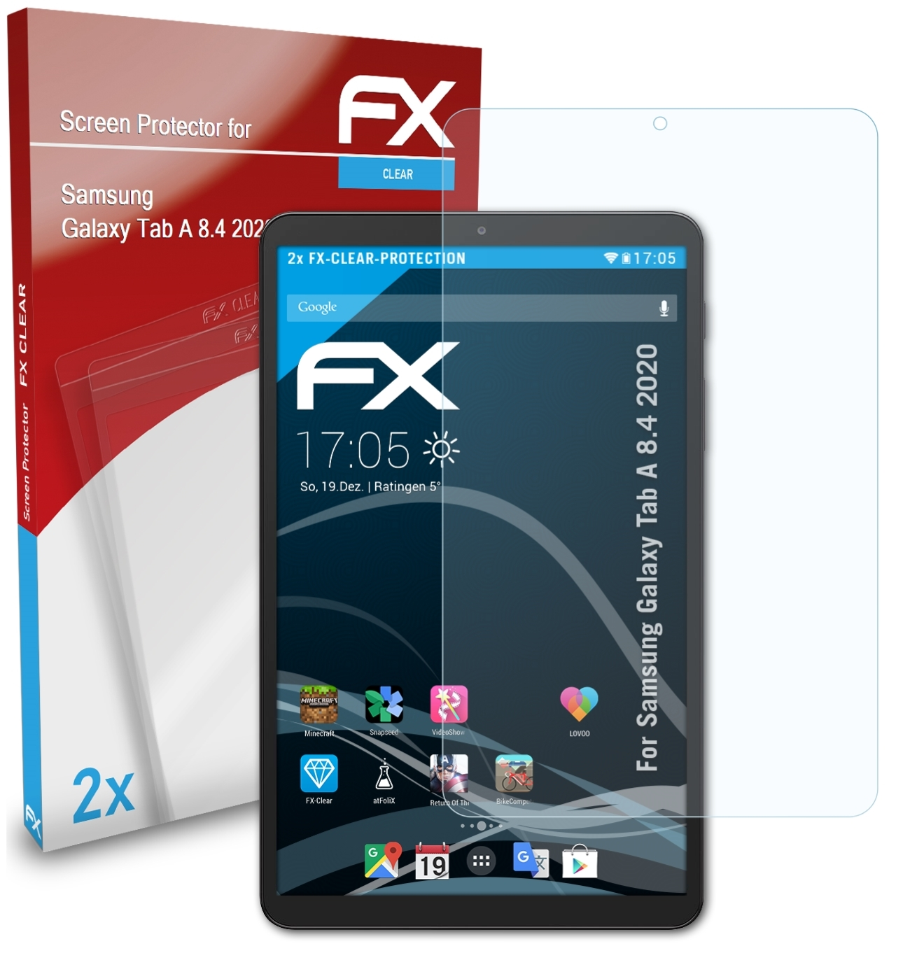 ATFOLIX 2x A Samsung Galaxy (2020)) Tab Displayschutz(für FX-Clear 8.4