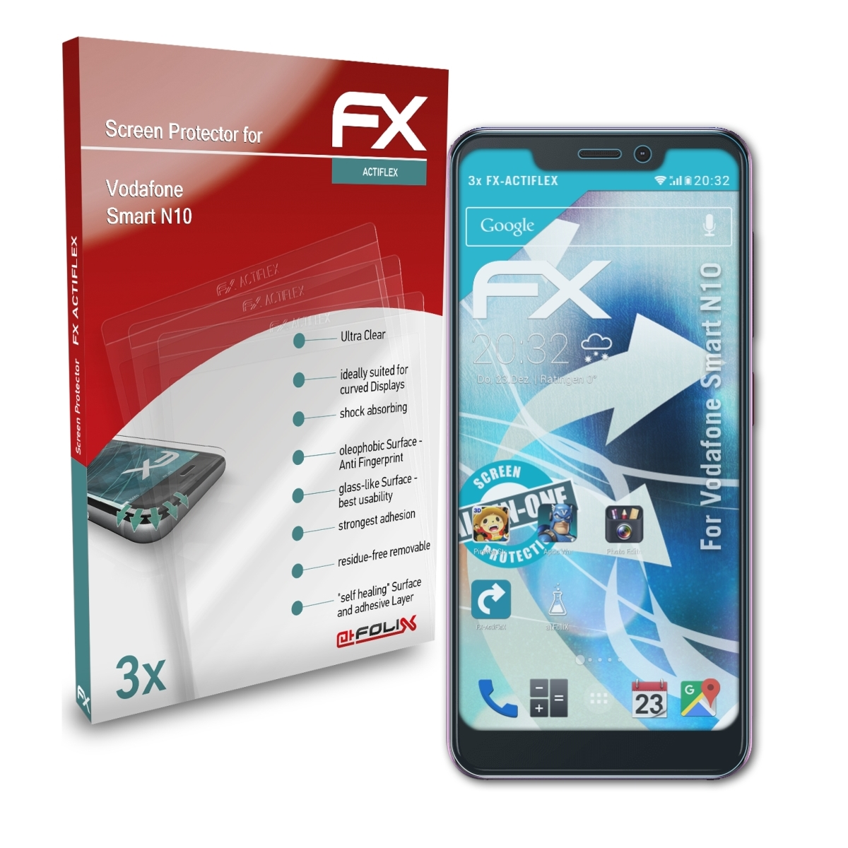 FX-ActiFleX Smart Vodafone Displayschutz(für N10) ATFOLIX 3x