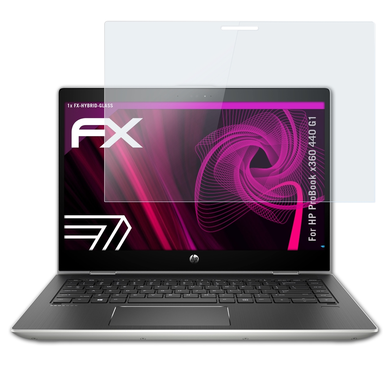 G1) FX-Hybrid-Glass x360 HP ProBook Schutzglas(für ATFOLIX 440