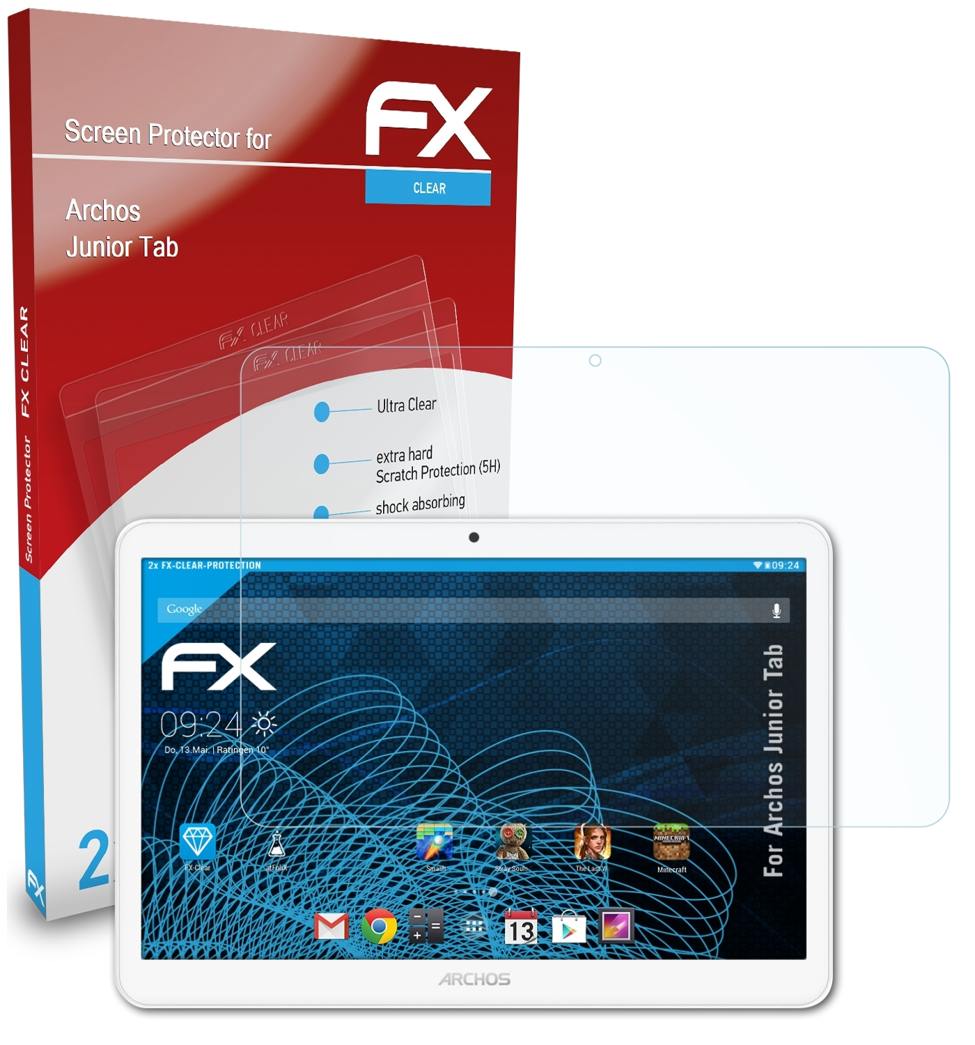 Tab) Archos 2x Displayschutz(für Junior ATFOLIX FX-Clear