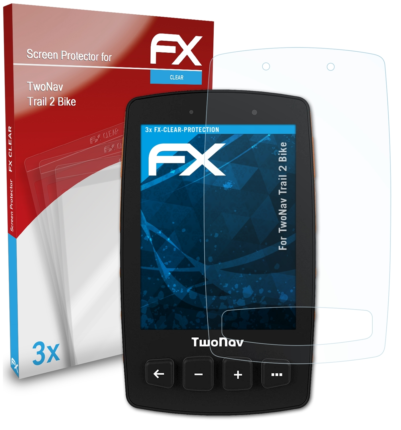 ATFOLIX 3x FX-Clear Displayschutz(für Bike) Trail TwoNav 2