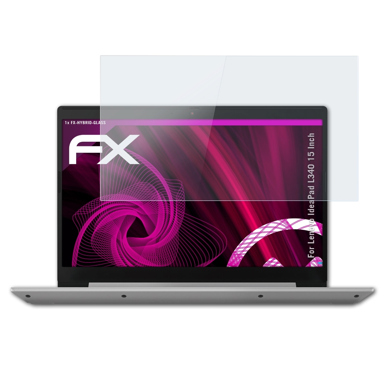 Laptop mit Displayschutz. Weißer Hintergrund.