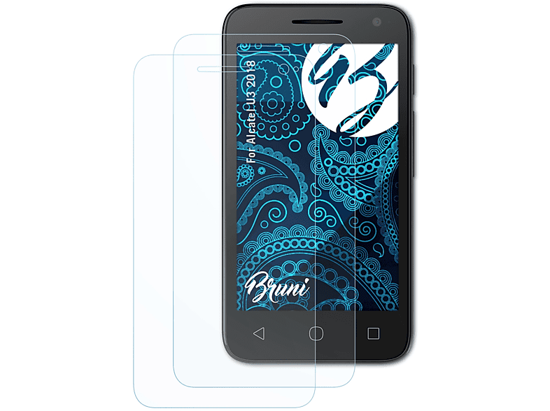 BRUNI 2x Basics-Clear Schutzfolie(für Alcatel U3 2018)