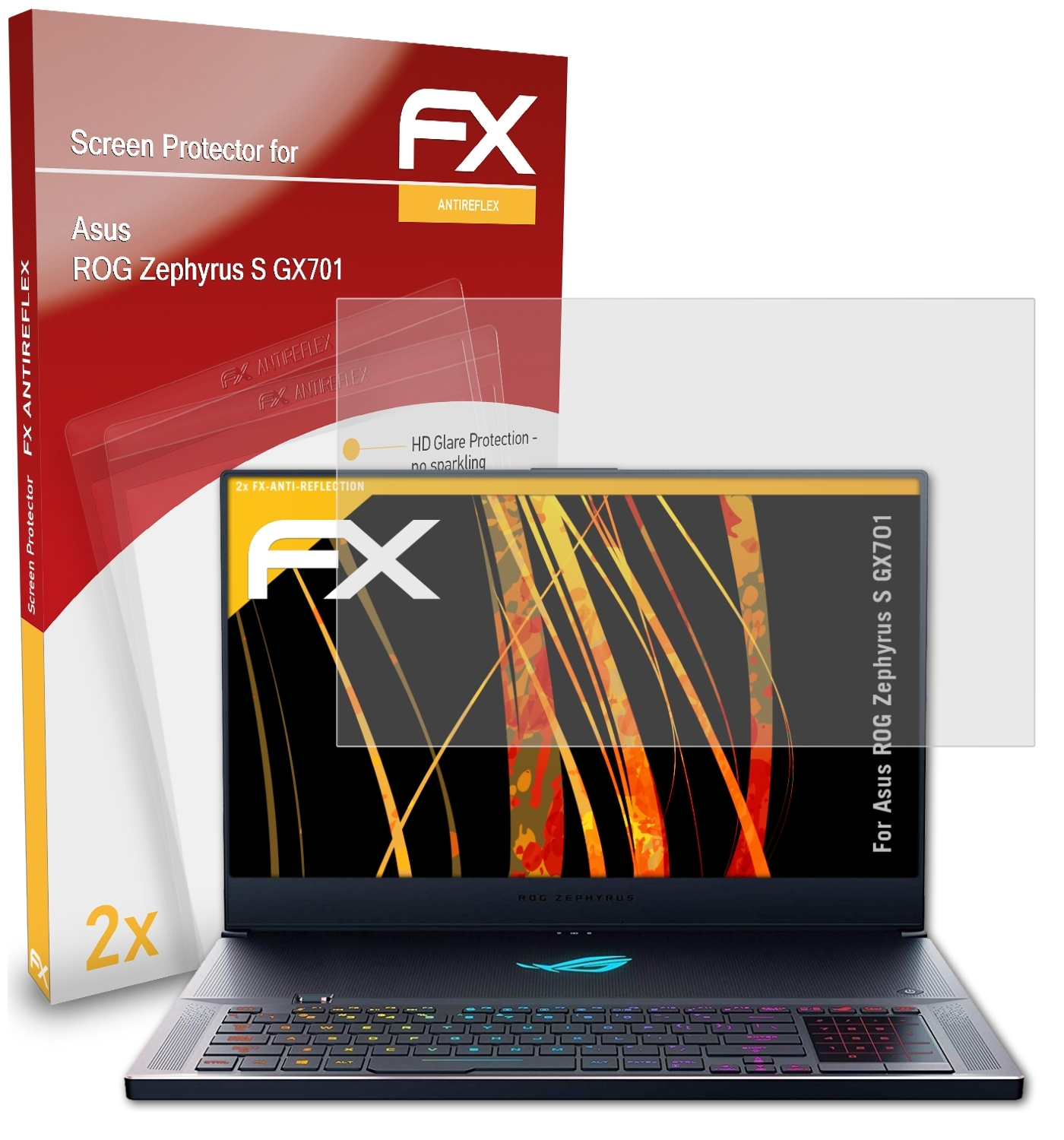 ATFOLIX 2x FX-Antireflex Displayschutz(für Asus (GX701)) S ROG Zephyrus