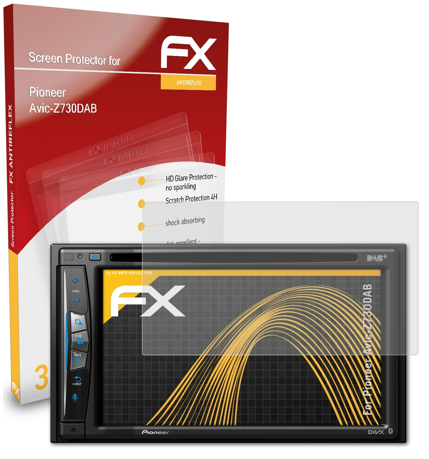 FX-Antireflex Avic-Z730DAB) 3x Pioneer ATFOLIX Displayschutz(für