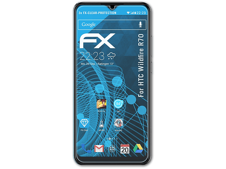 FX-Clear ATFOLIX 3x R70) Wildfire HTC Displayschutz(für