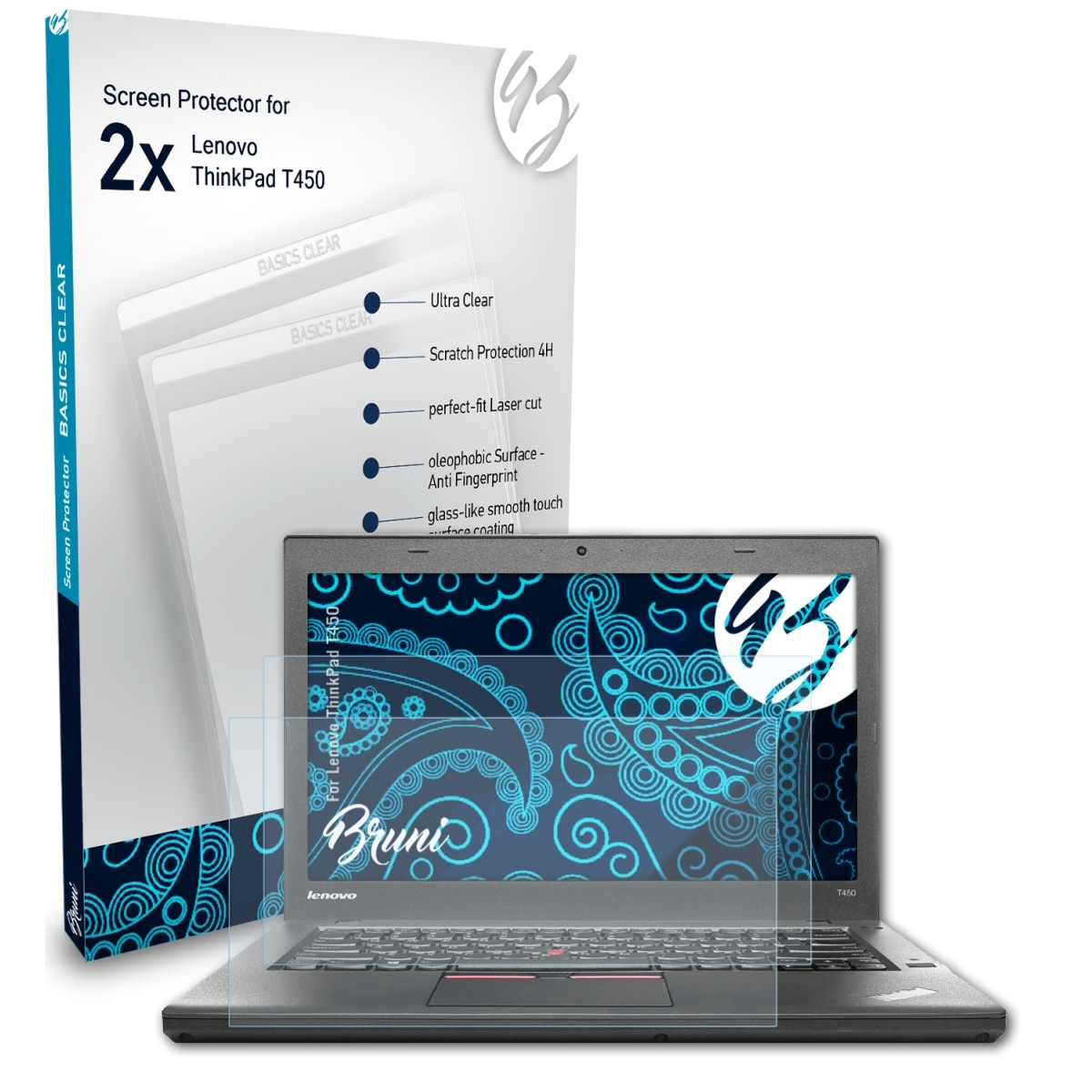ThinkPad Basics-Clear 2x Schutzfolie(für BRUNI Lenovo T450)