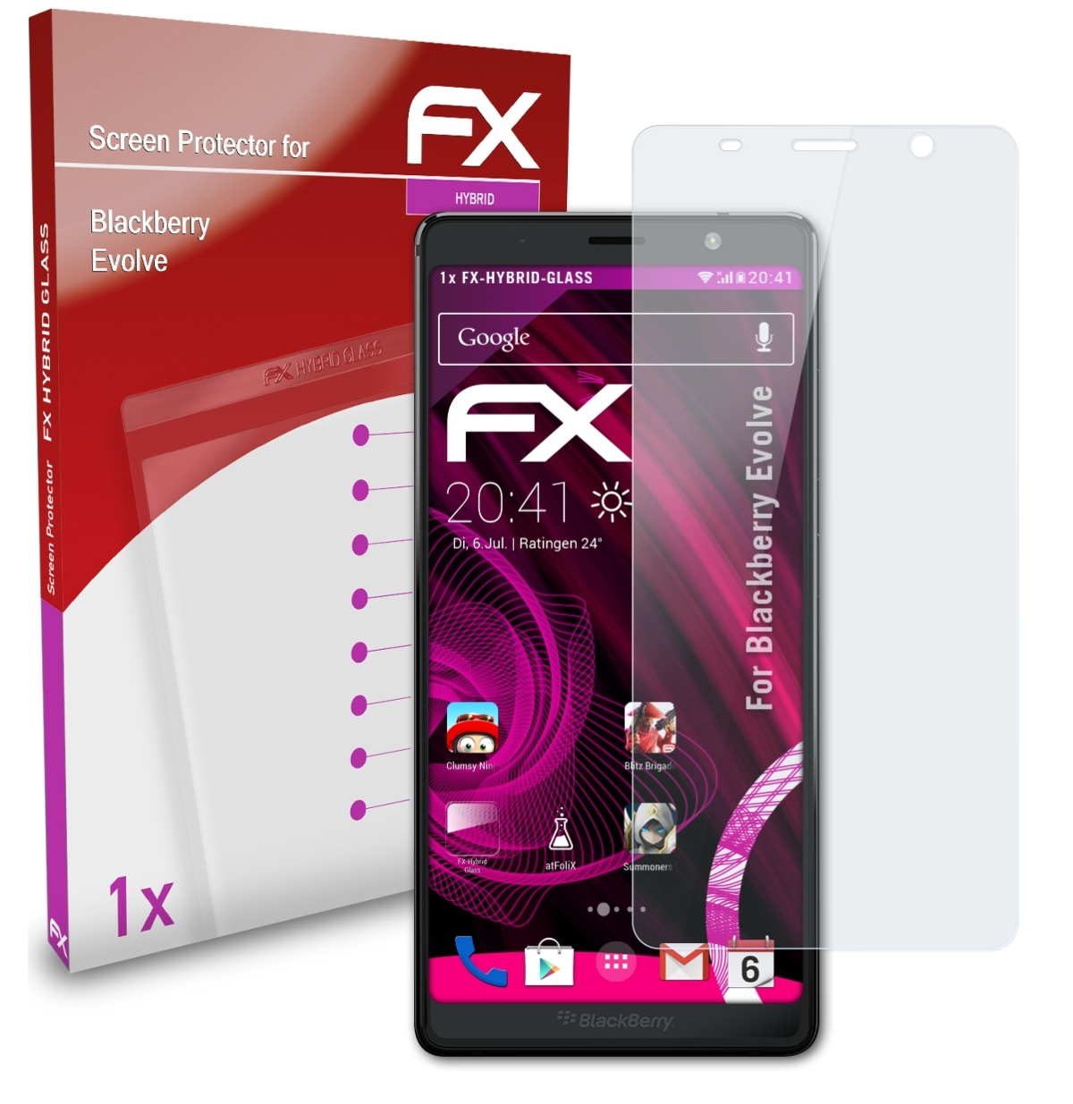 FX-Hybrid-Glass ATFOLIX Schutzglas(für Evolve) Blackberry