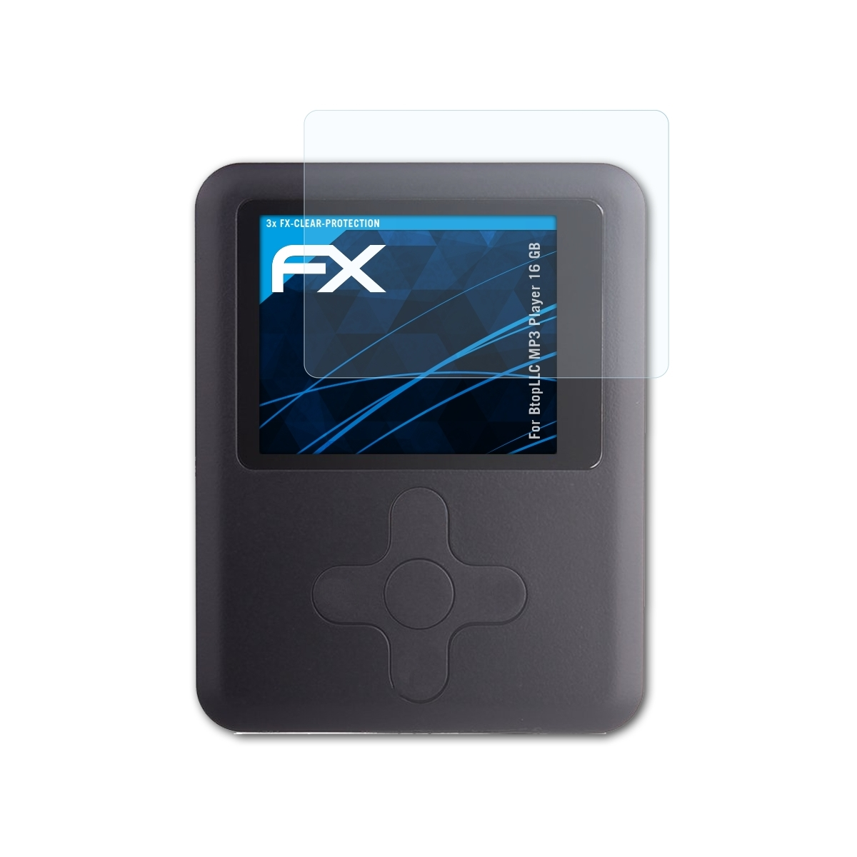ATFOLIX BtopLLC 3x FX-Clear Displayschutz(für Player (16 GB)) MP3