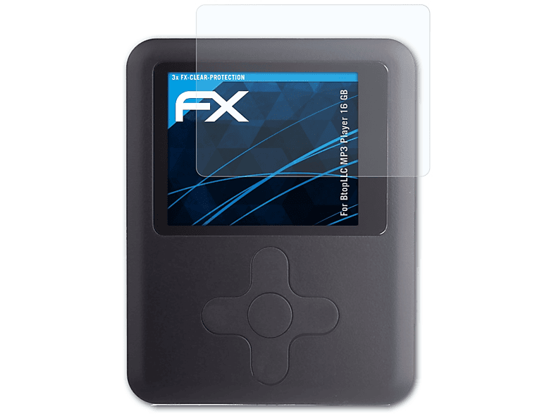 (16 3x BtopLLC MP3 GB)) Player ATFOLIX Displayschutz(für FX-Clear