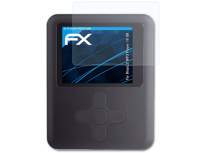 ATFOLIX BtopLLC 3x FX-Clear Displayschutz(für Player (16 GB)) MP3