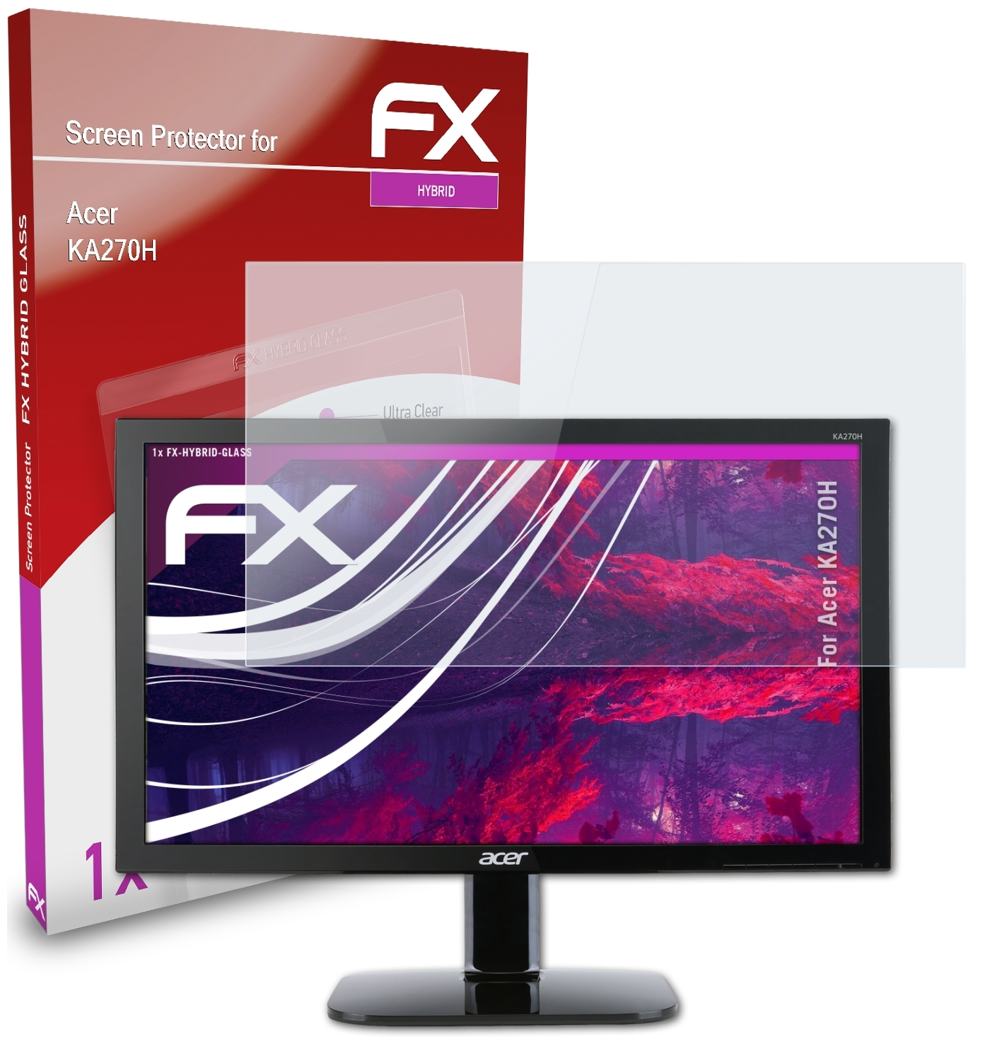 ATFOLIX FX-Hybrid-Glass Schutzglas(für Acer KA270H)