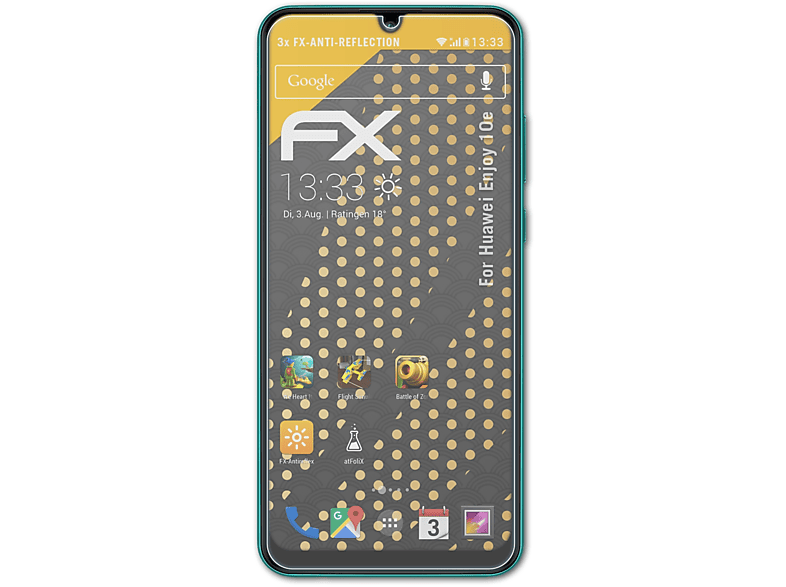 ATFOLIX 3x FX-Antireflex Enjoy Huawei 10e) Displayschutz(für