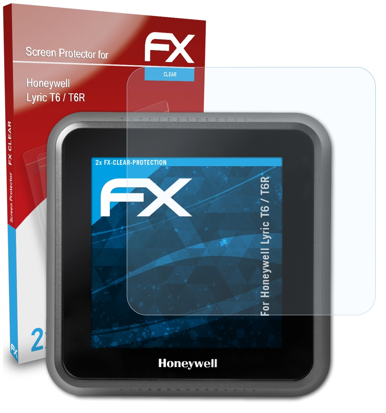 ATFOLIX 2x FX-Clear Lyric Displayschutz(für T6R) Honeywell / T6