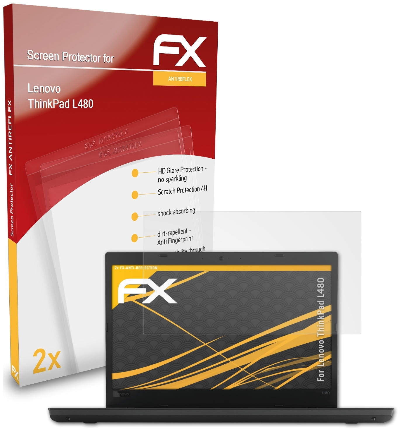 FX-Antireflex Lenovo 2x ThinkPad L480) ATFOLIX Displayschutz(für